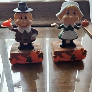 Solar Polar Thanksgiving Pilgrim Figurines Set